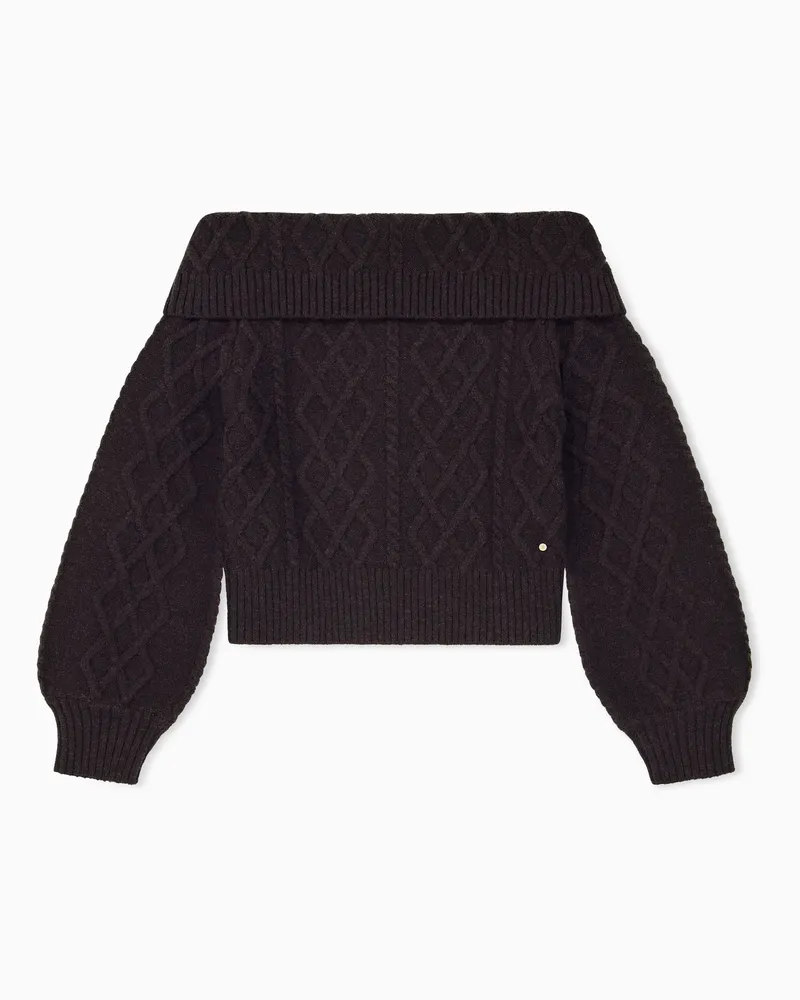 Armani Exchange Strickpullover im Regular Fit aus Polyamid und Wolle Braun