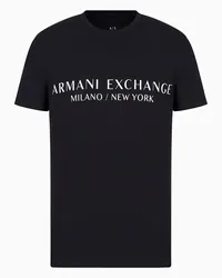 Armani Exchange Jersey-t-shirt In Normaler Passform Marineblau