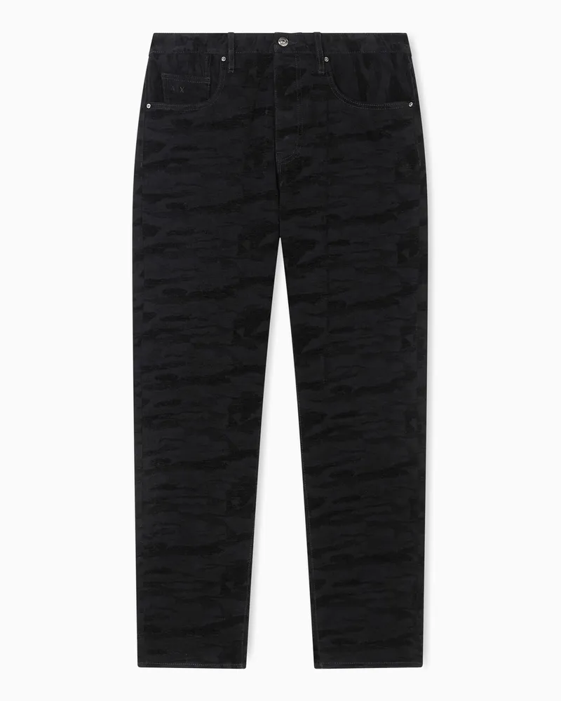 Armani Exchange Loose cotton jeans Schwarz