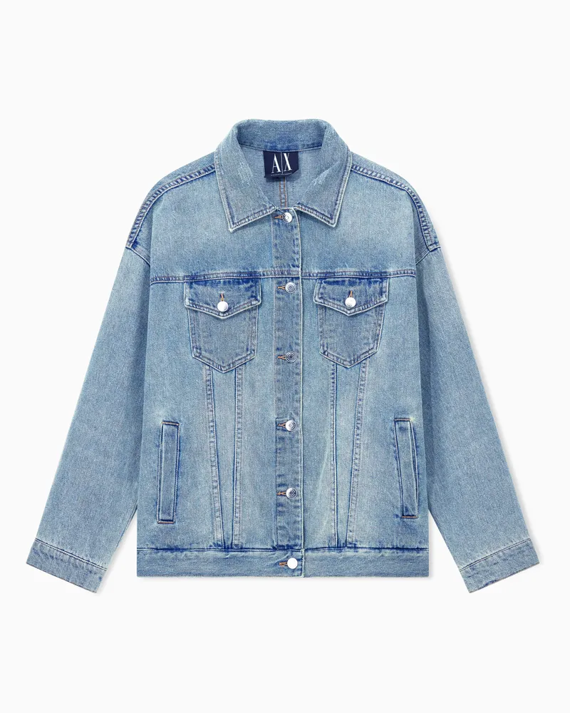 Armani Exchange Cotton denim jacket Blau