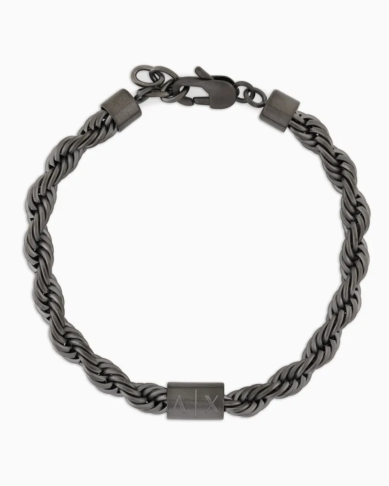Armani Exchange Glieder-Armband aus Edelstahl in Anthrazit Mehrfarbig