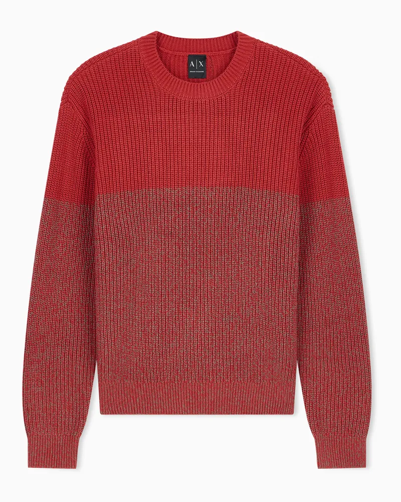 Armani Exchange Strukturstrickpullover im Regular Fit aus Baumwollmix Rot