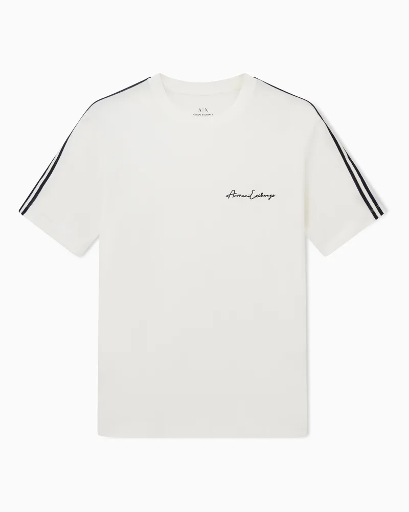 Armani Exchange T-Shirt mit Rundhalsausschnitt und charakteristischem Logo Weiß