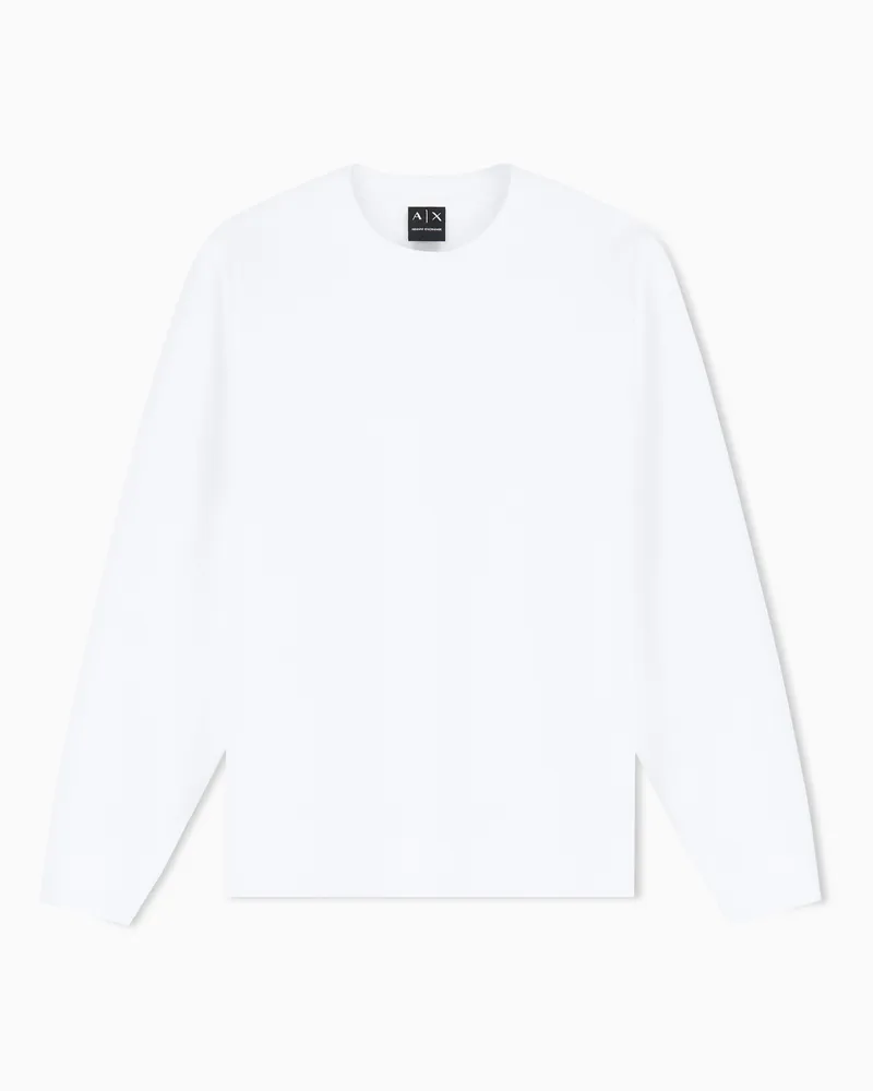 Armani Exchange Stretch Bonded Cotton Sweatshirt Weiß