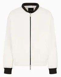 Armani Exchange Bomberjacke Aus Technischem Stoff mit Farblich Abgestimmtem Logo Weiss