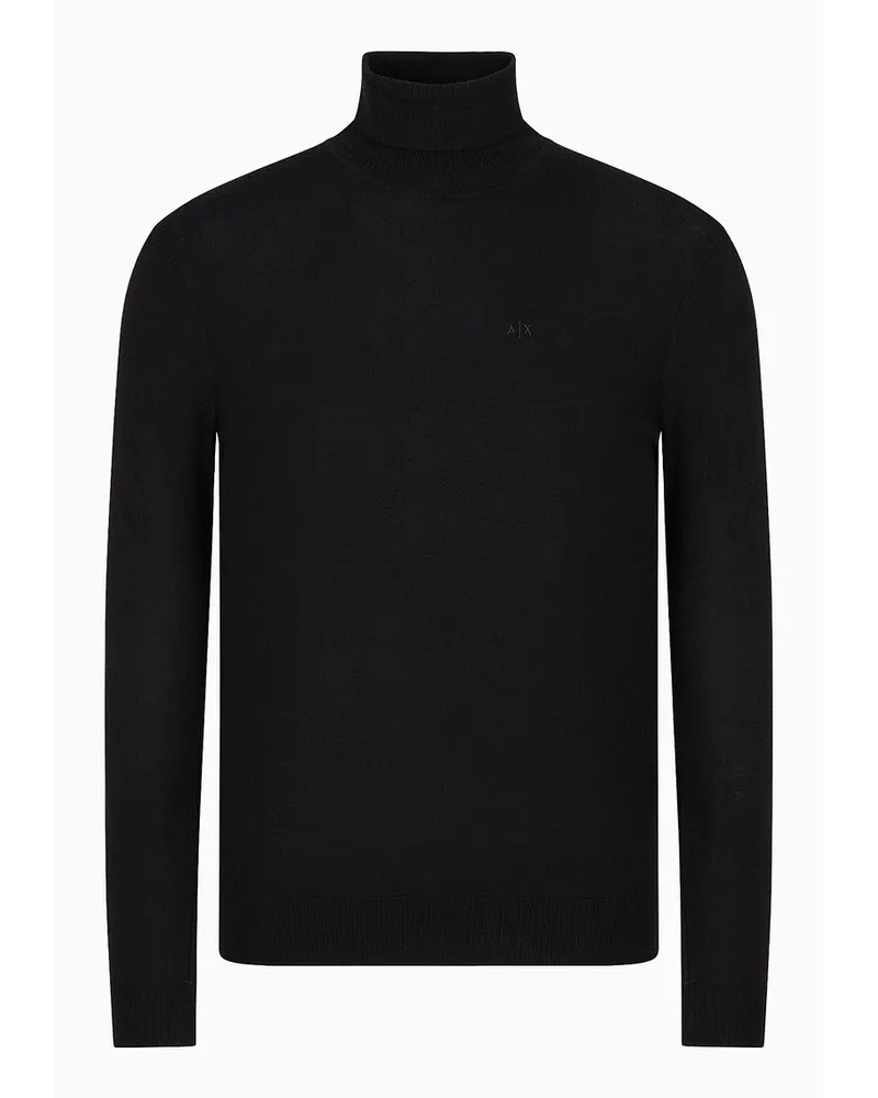 Armani Exchange Rollkragenpullover Schwarz