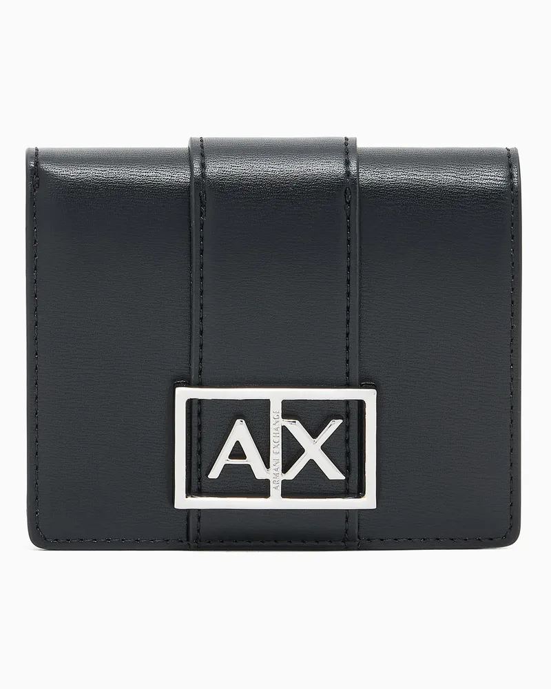 Armani Exchange Kleine Geldbörse mit ASV-Logo Schwarz