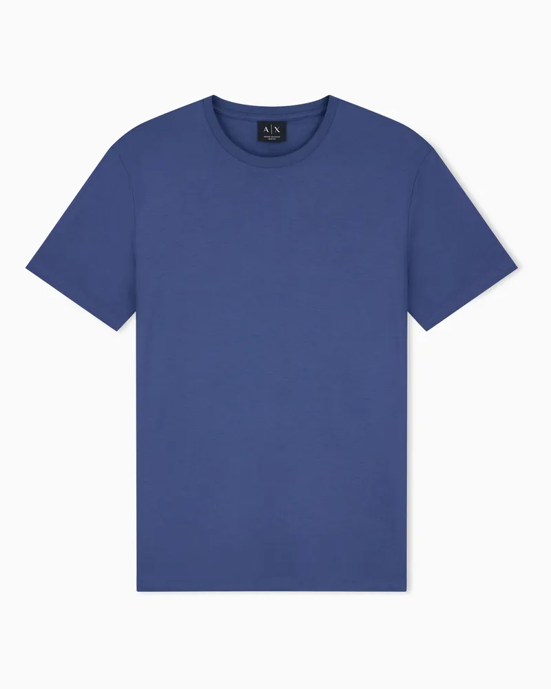 Armani Exchange T-Shirt Essential im Slim Fit aus Pima-Baumwolljersey Hellblau