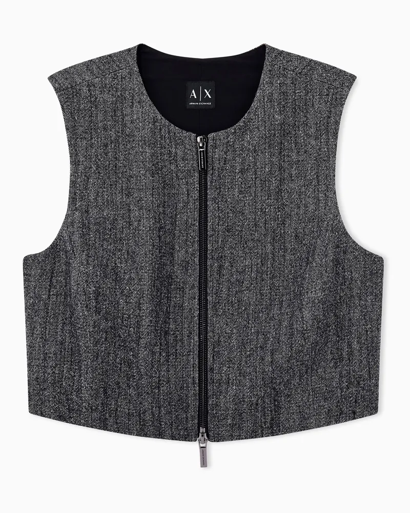 Armani Exchange Weste mit Reißverschluss aus Viskose und Schurwolle Grau