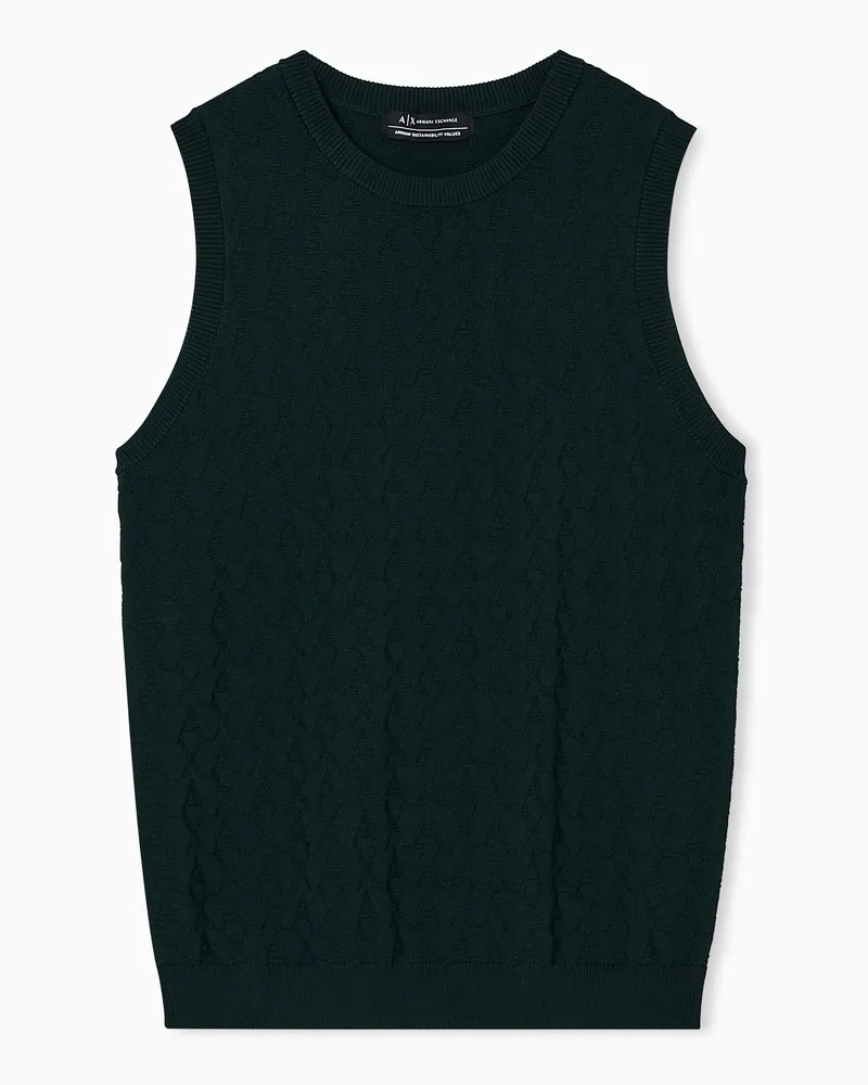 Armani Exchange Top mit Allover-Logo Grün
