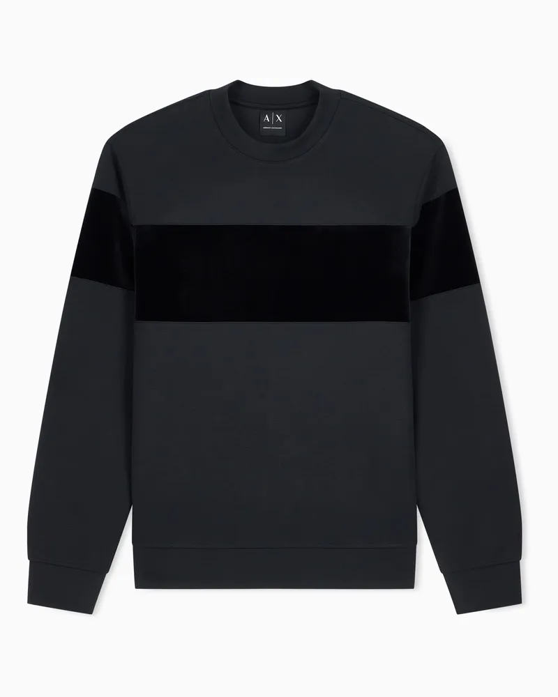 Armani Exchange Regular Fit Sweatshirt aus Stretch-Modal mit Baumwollfutter Schwarz