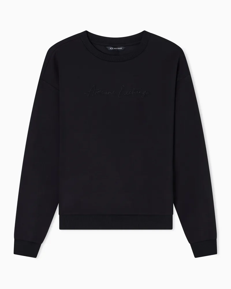 Armani Exchange Basic Sweatshirt mit Rundhalsausschnitt Schwarz