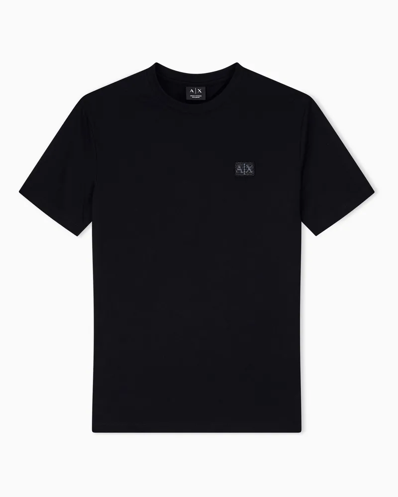 Armani Exchange T-Shirt mit Regular Fit aus Baumwolljersey Schwarz