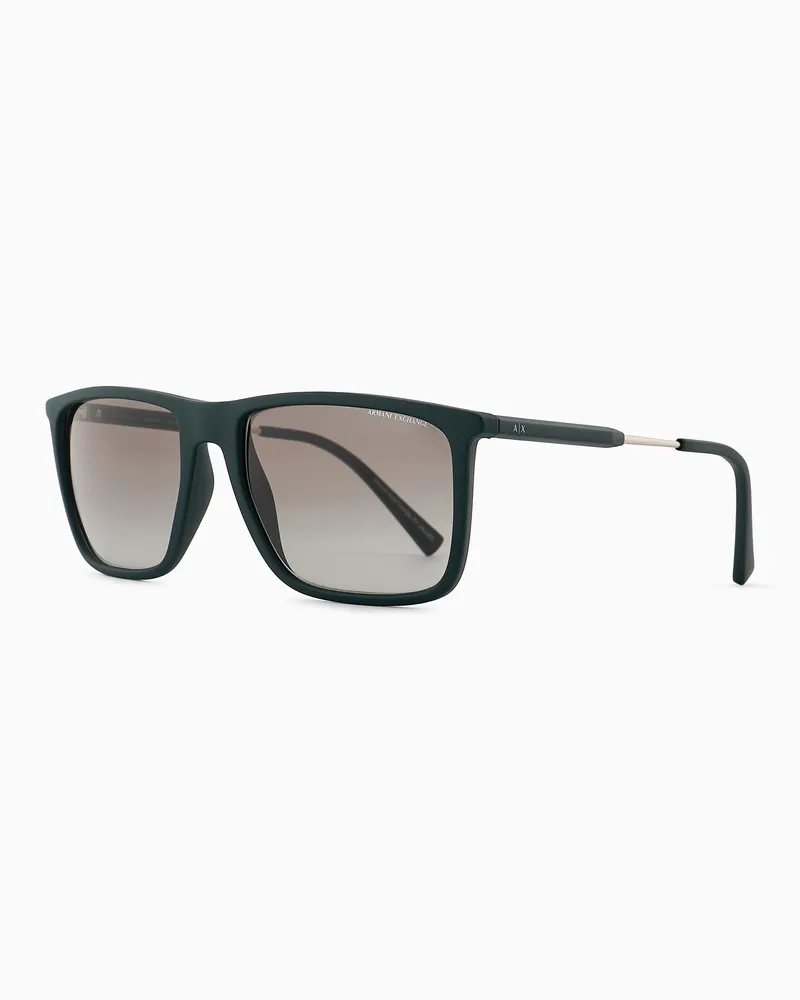 Armani Exchange Sonnenbrille mit eckiger Fassung für Herren Grün