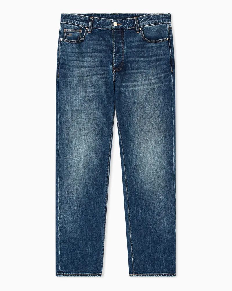 Armani Exchange Relaxed Fit Jeans aus Stretch-Denim Blau