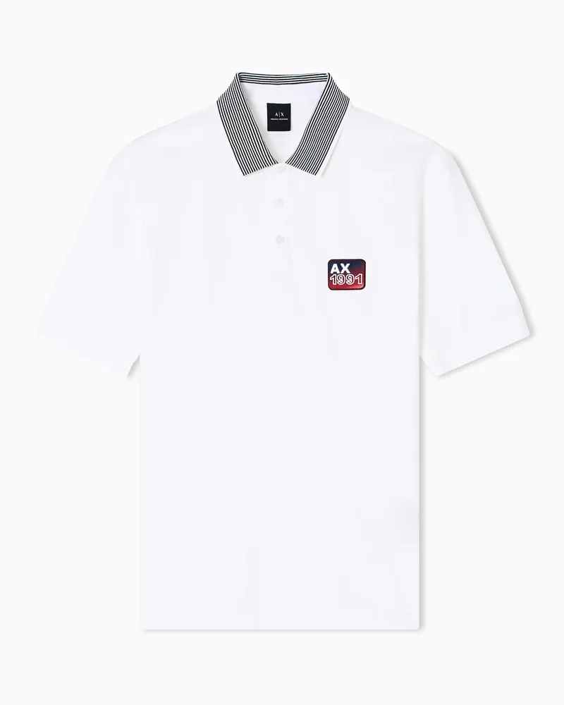 Armani Exchange Jersey-Poloshirt mit normaler Passform Weiß