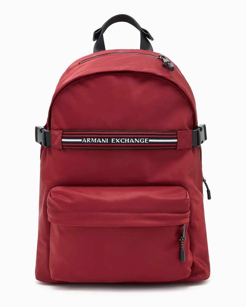 Armani Exchange Rucksack mit Logostreifen Burgunderrot