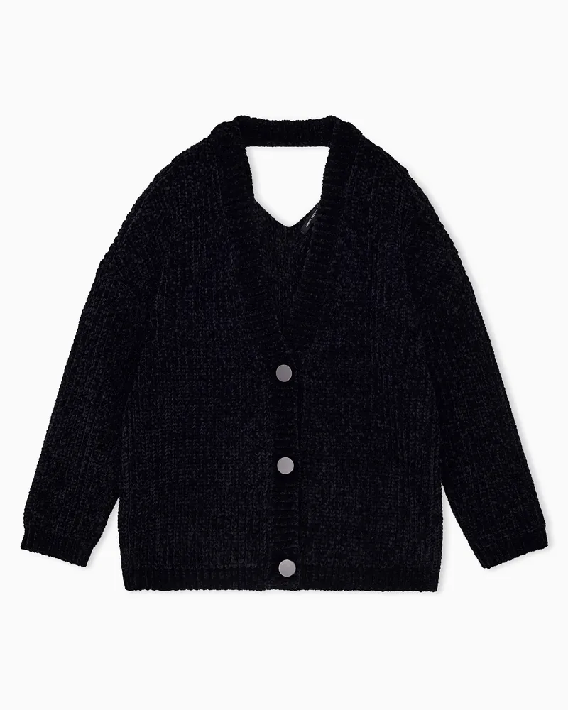 Armani Exchange Cardigan Up For Party mit V-Ausschnitt und Knopfleiste Schwarz