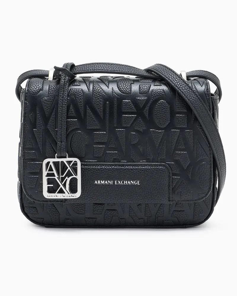 Armani Exchange Umhängetasche mit Logoprägung und verstellbarem Riemen Schwarz
