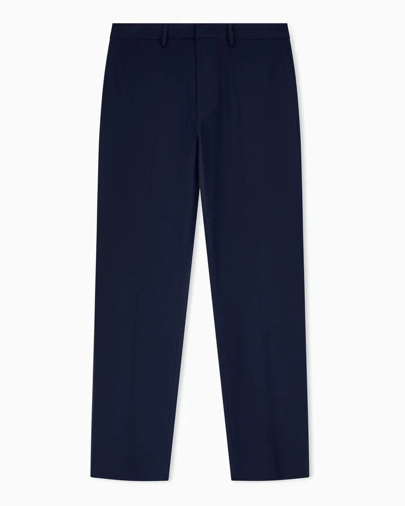 Armani Exchange Anzughose mit geradem Bein und geknöpften Leistentaschen Marineblau