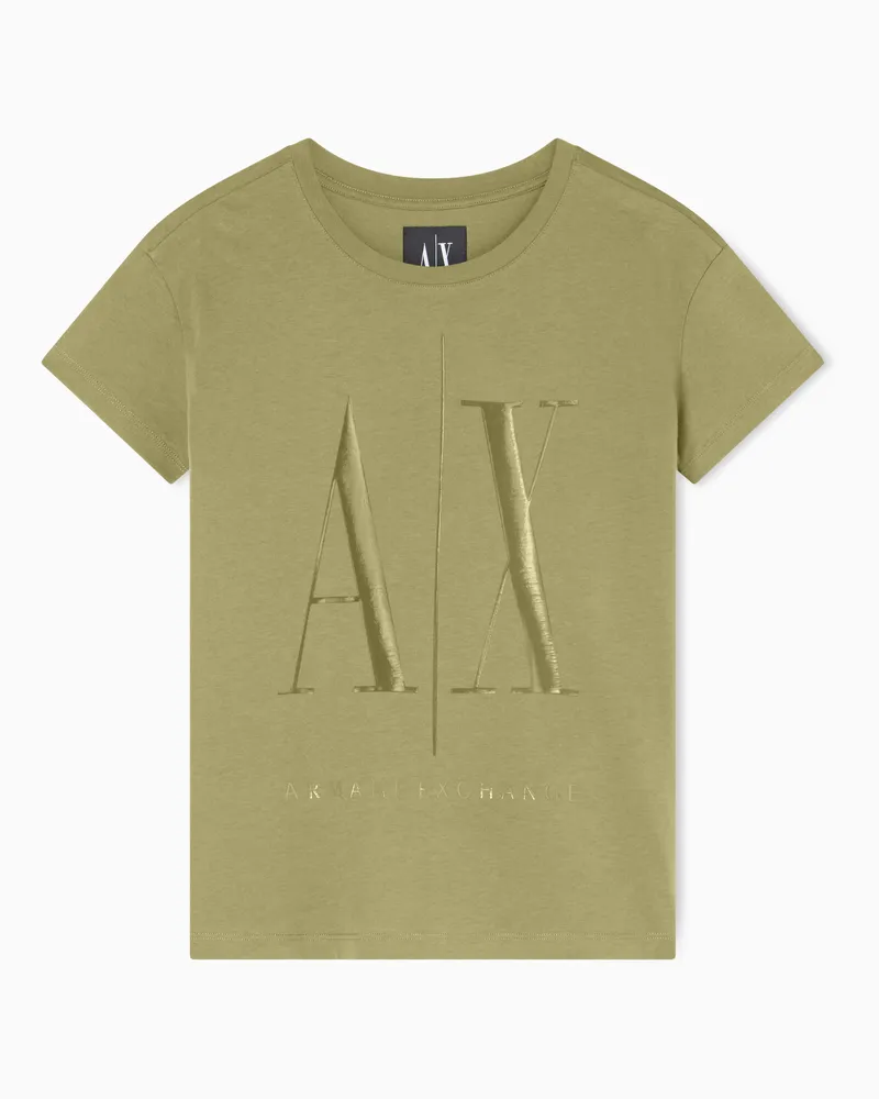 Armani Exchange Lässiges T-Shirt aus Baumwolljersey Grün