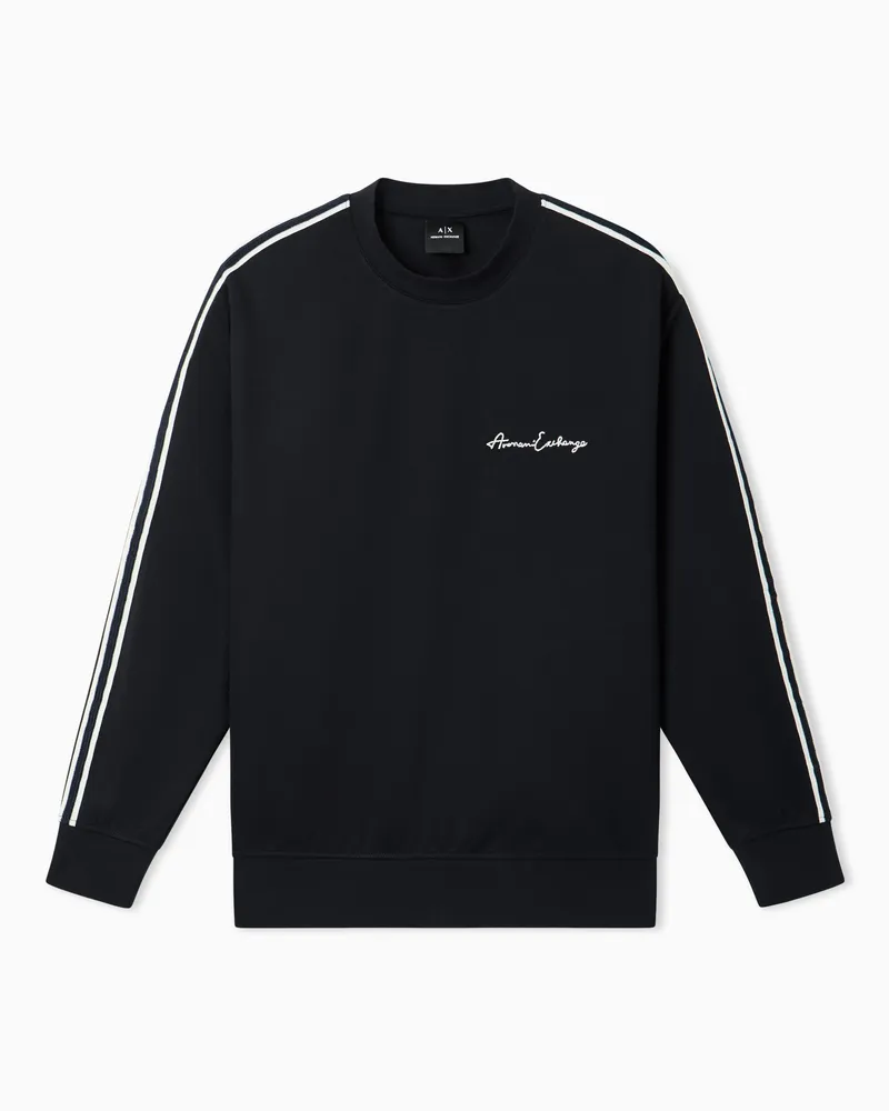 Armani Exchange Sweatshirt mit Rundhalsausschnitt und charakteristischem Logo Marineblau