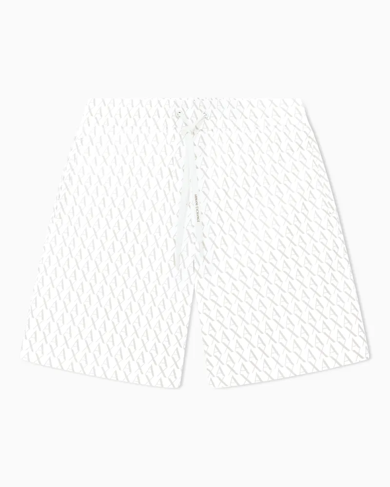 Armani Exchange Shorts mit Allover-Logoprint Weiß