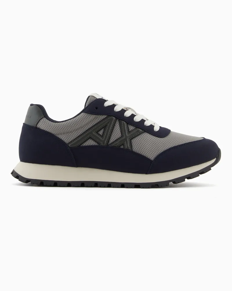 Armani Exchange Sneaker aus Mesh mit Schnürung und robuster Gummisohle Grau