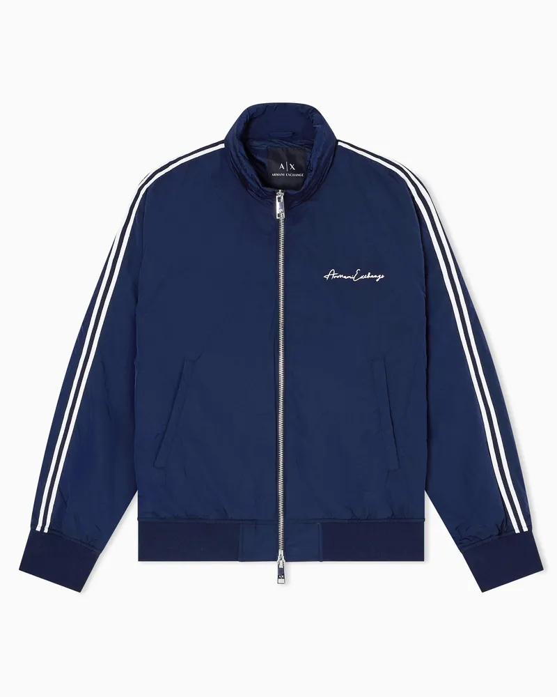 Armani Exchange Jacke mit durchgehendem Reißverschluss und kontrastierenden Streifen Blau