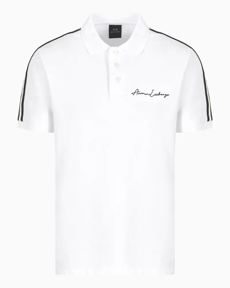 Armani Exchange Poloshirt mit normaler Passform und Signature-Logo Weiß
