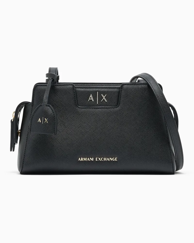 Armani Exchange Umhängetasche mit Struktur und abnehmbarem Schulterriemen Schwarz