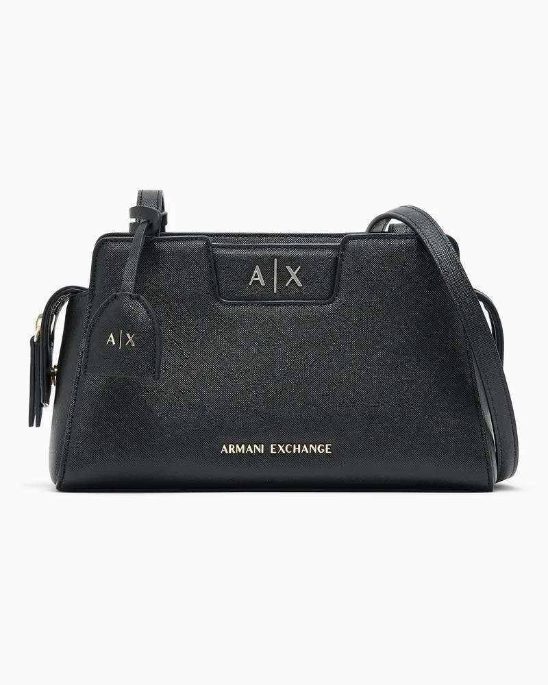 Armani Exchange Umhängetasche mit Struktur und abnehmbarem Schulterriemen Schwarz