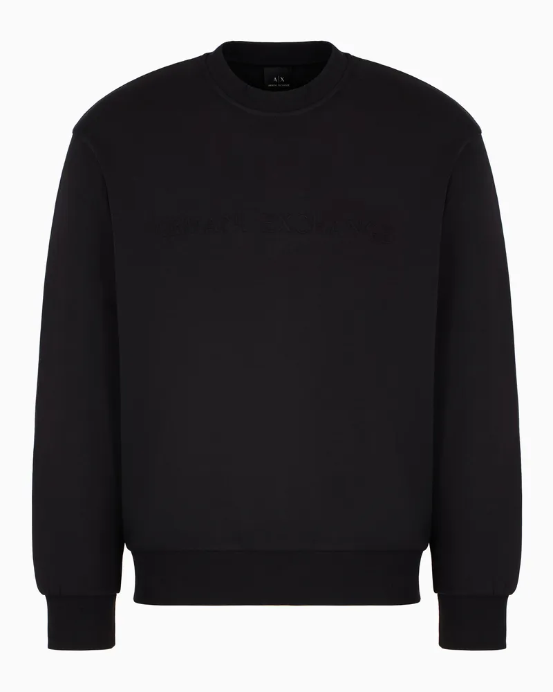 Armani Exchange Sweatshirt aus Baumwollmischung mit Rundhalsausschnitt Schwarz
