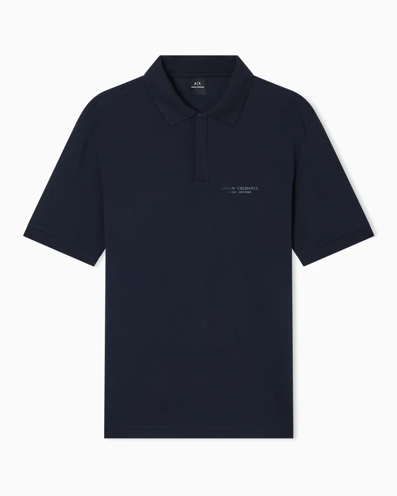 Armani Exchange Poloshirt im Regular Fit mit Ton-in-Ton-Logo Marineblau