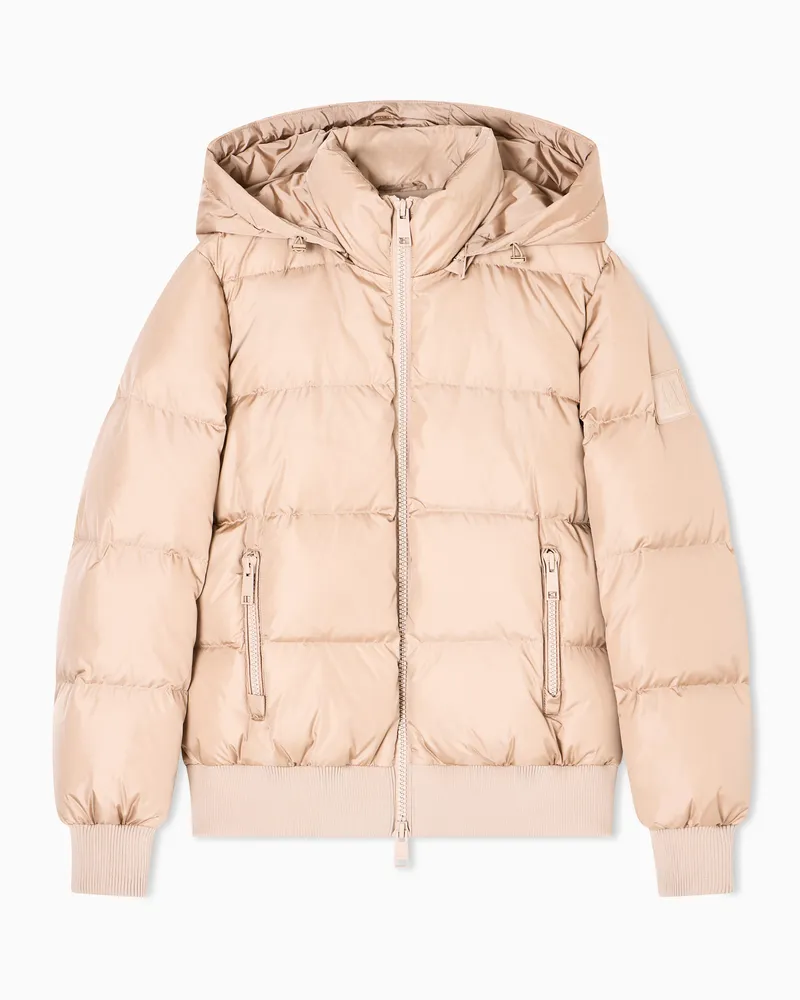 Armani Exchange Gesteppte Daunenjacke mit Kapuze Kamel