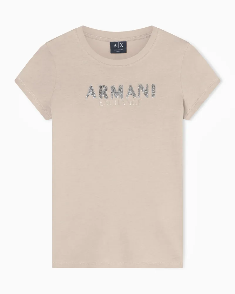 Armani Exchange Slim fit Cotton T-shirt Beige