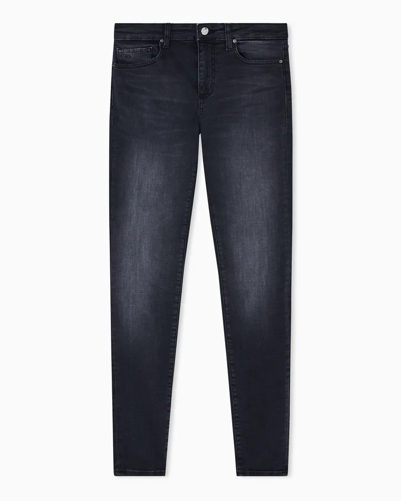 Armani Exchange Superenge Jeans mit Used-Effekt Schwarz