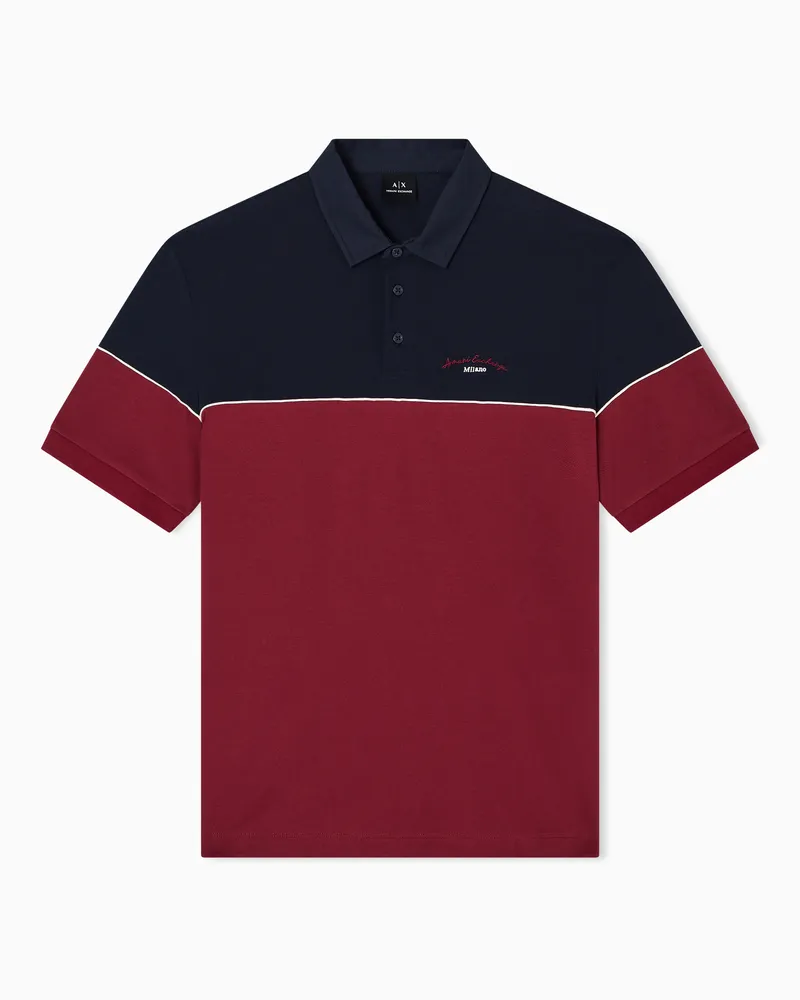 Armani Exchange Zweifarbiges Poloshirt im Regular Fit Blau