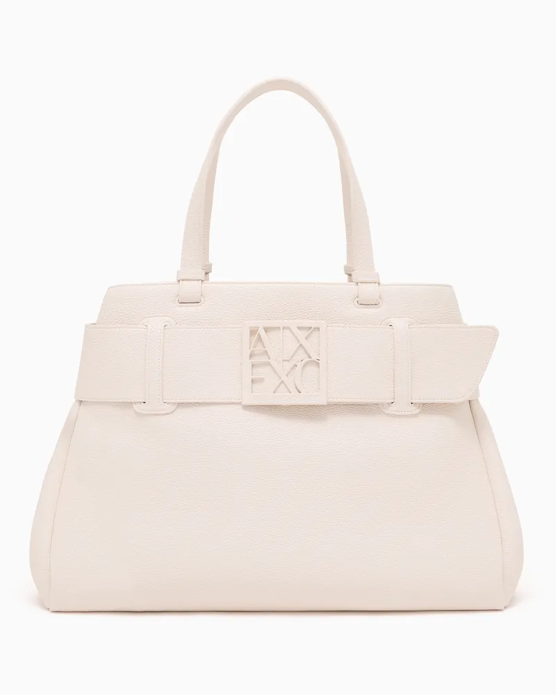 Armani Exchange Große Umhängetasche mit ASV-Logodetail Weiß