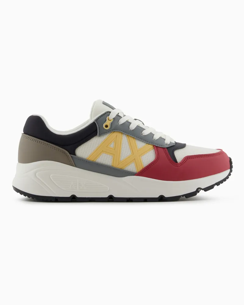 Armani Exchange Sneaker mit seitlichem Logo und kontrastierenden Einsätzen Gemustert