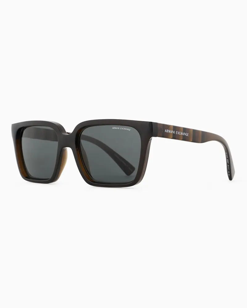 Armani Exchange Herren-Sonnenbrille in rechteckiger Form Braun