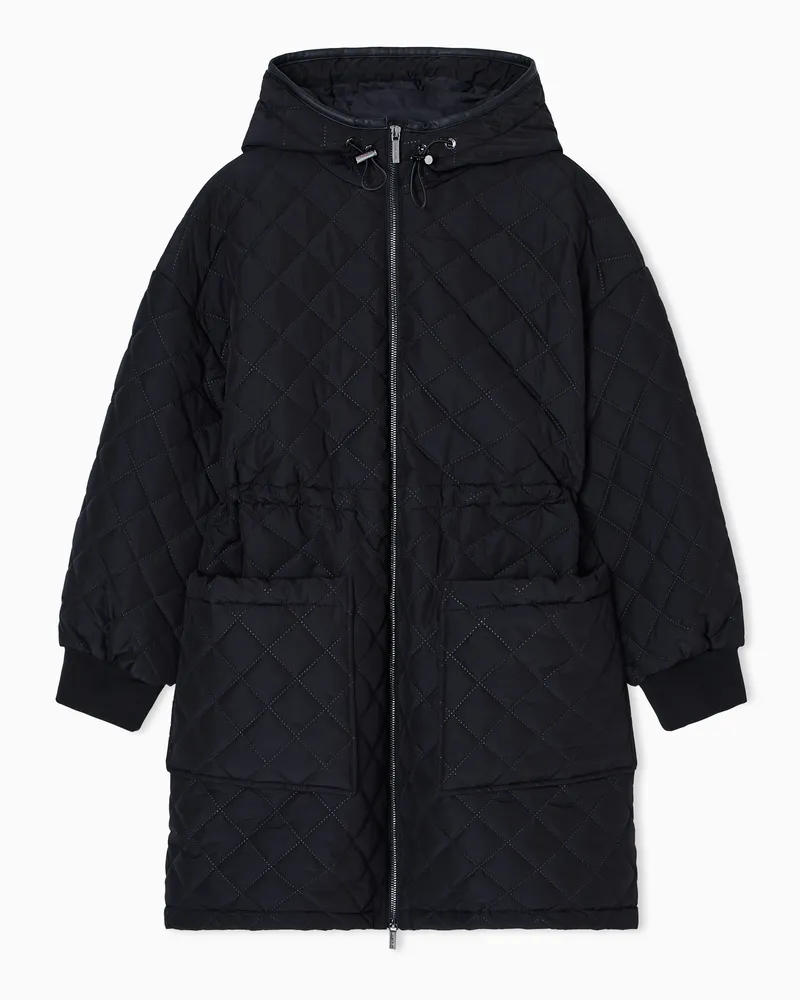 Armani Exchange Parka mit rautengesteppter Kapuze Schwarz