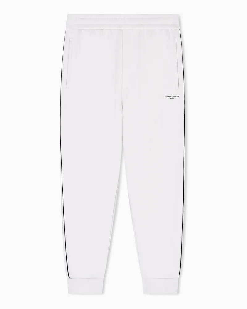 Armani Exchange Jogginghose mit kontrastierender Paspelierung Weiß