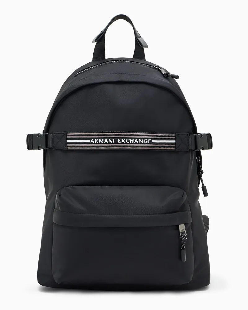 Armani Exchange Rucksack mit Logostreifen Schwarz