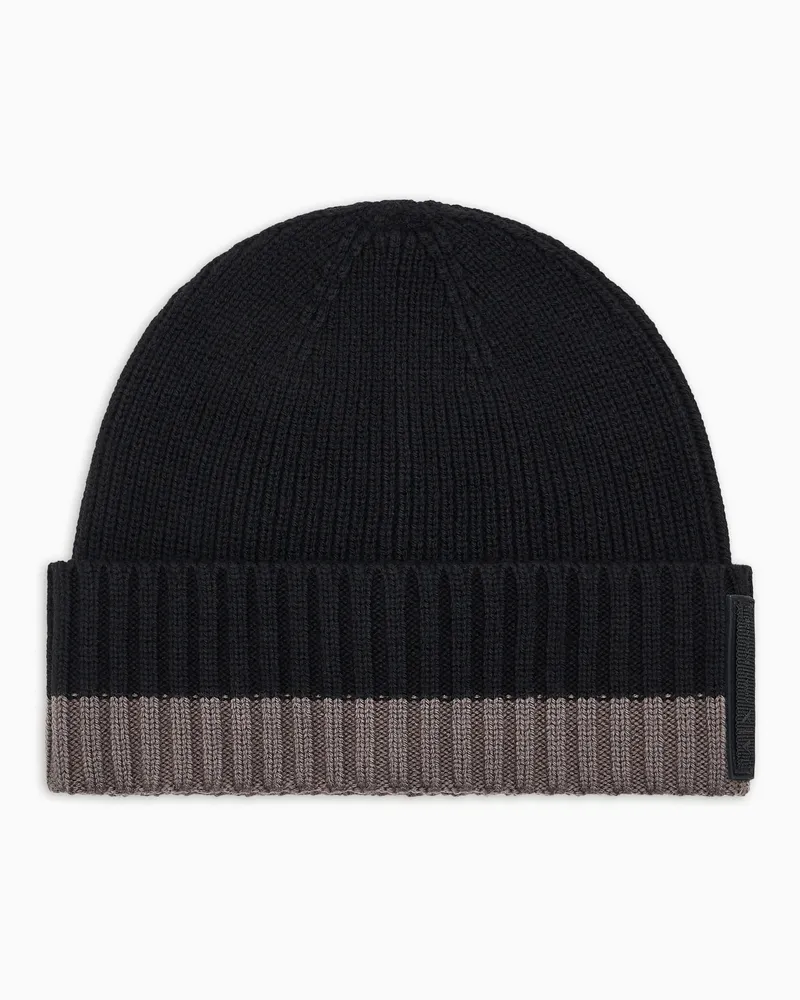 Armani Exchange Kappe mit Rippenprofil Schwarz