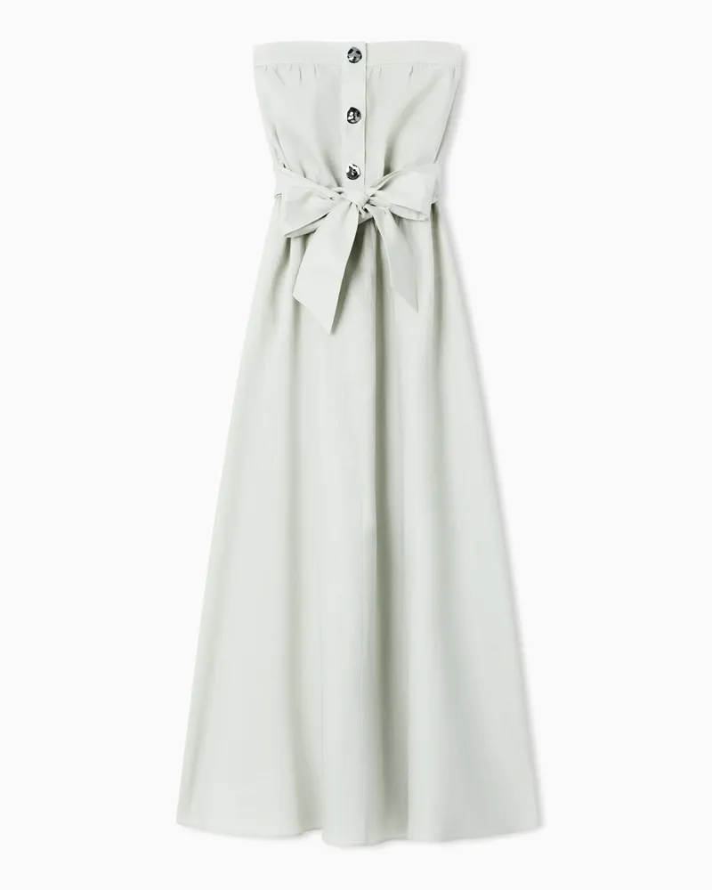 Armani Exchange Long Linen Poplin Dress Beige