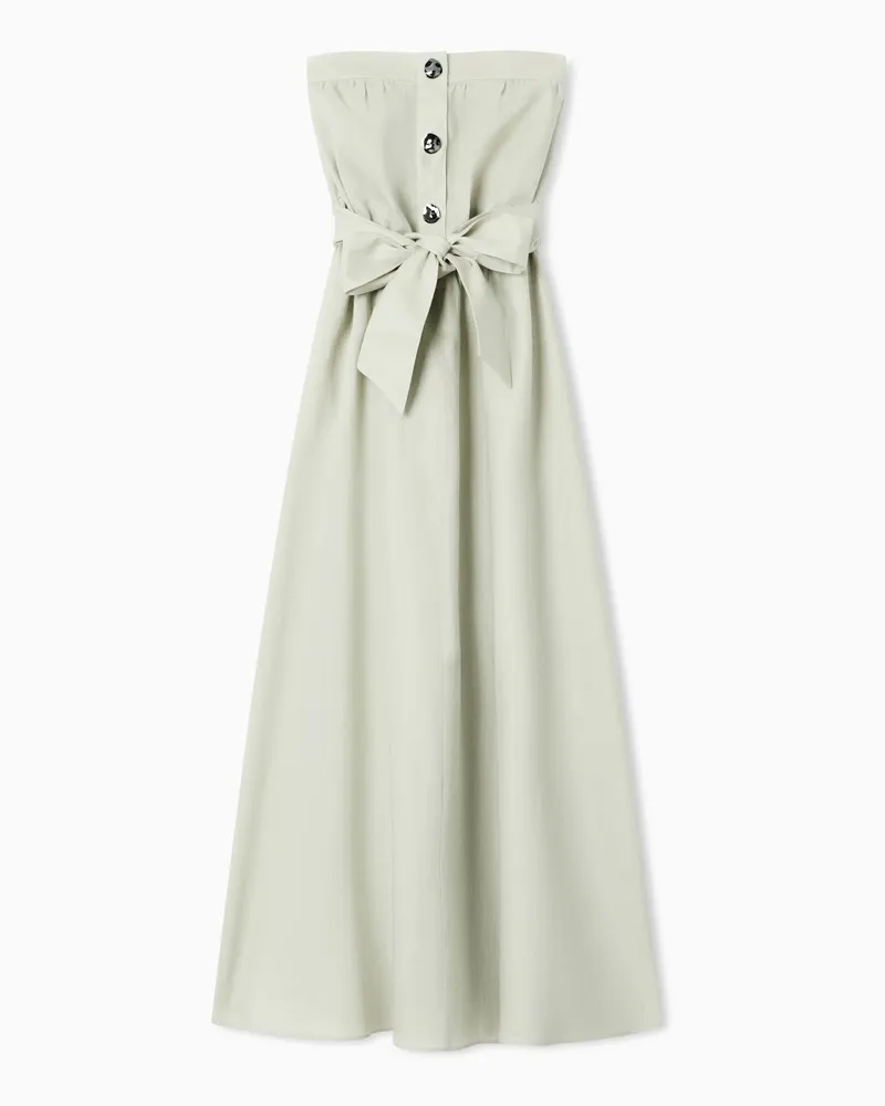 Armani Exchange Long Linen Poplin Dress Beige