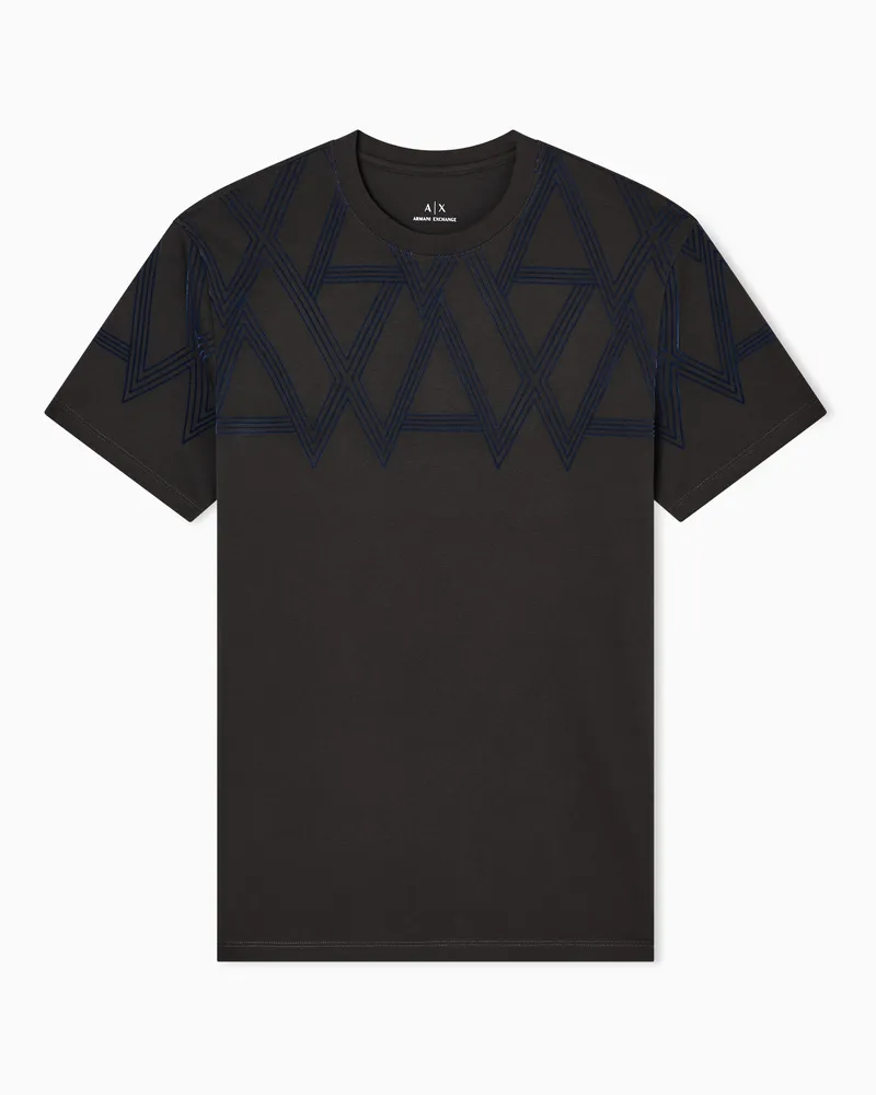 Armani Exchange T-Shirt im Regular Fit mit Maxi-Print Braun