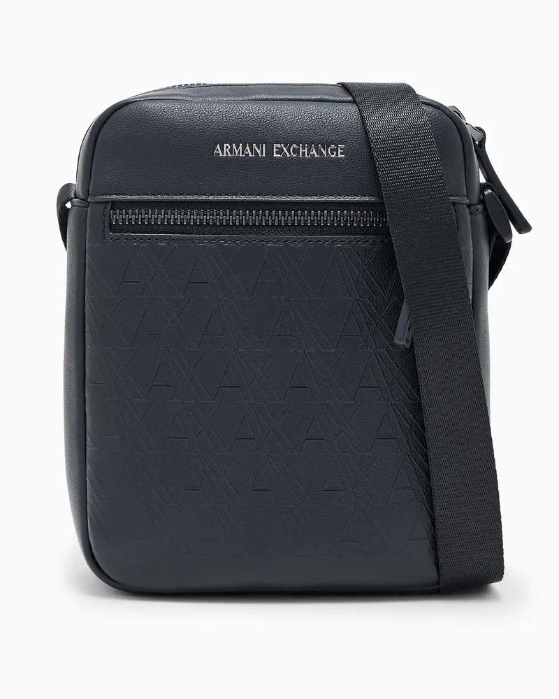 Armani Exchange Messenger Bag mit Prägemuster und verstellbarem Gurt Schwarz