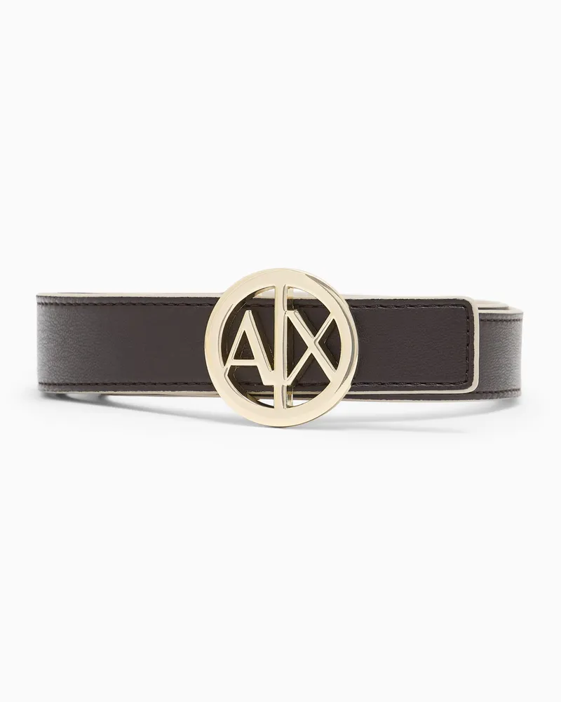 Armani Exchange Gürtel mit runder Metallschnalle Beige